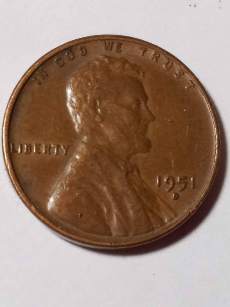 1951-D-Wheat-Penny,-Good-Condition.--Clamp-Mark?-Doubtful-PMD.?!.?